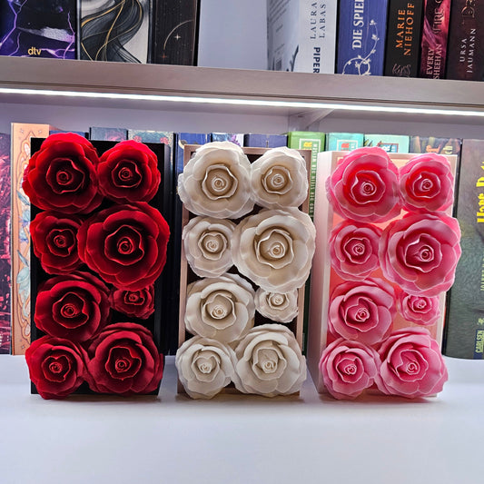 Book Nook Rosen Farbauswahl | 3D Druck | Buchstütze | Dekoration Bücherregal