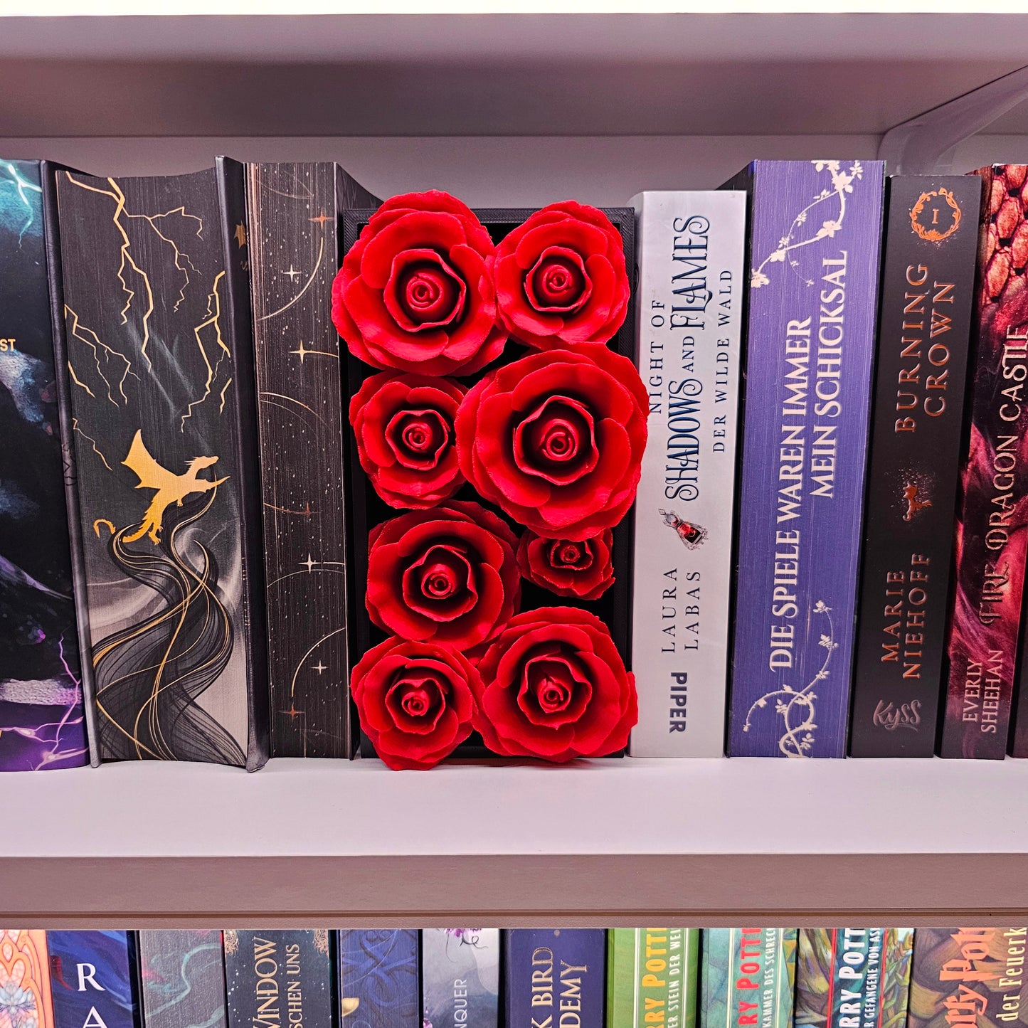 Book Nook Roses Color Selection | 3D Print | Bookend | Bookshelf Decoration