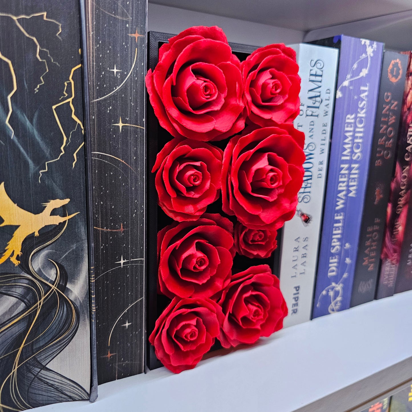 Book Nook Roses Color Selection | 3D Print | Bookend | Bookshelf Decoration