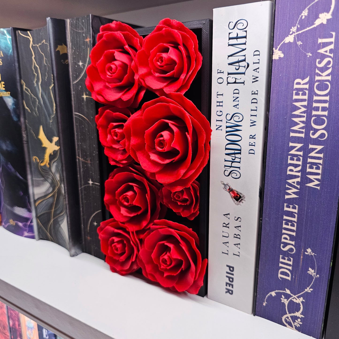Book Nook Roses Color Selection | 3D Print | Bookend | Bookshelf Decoration