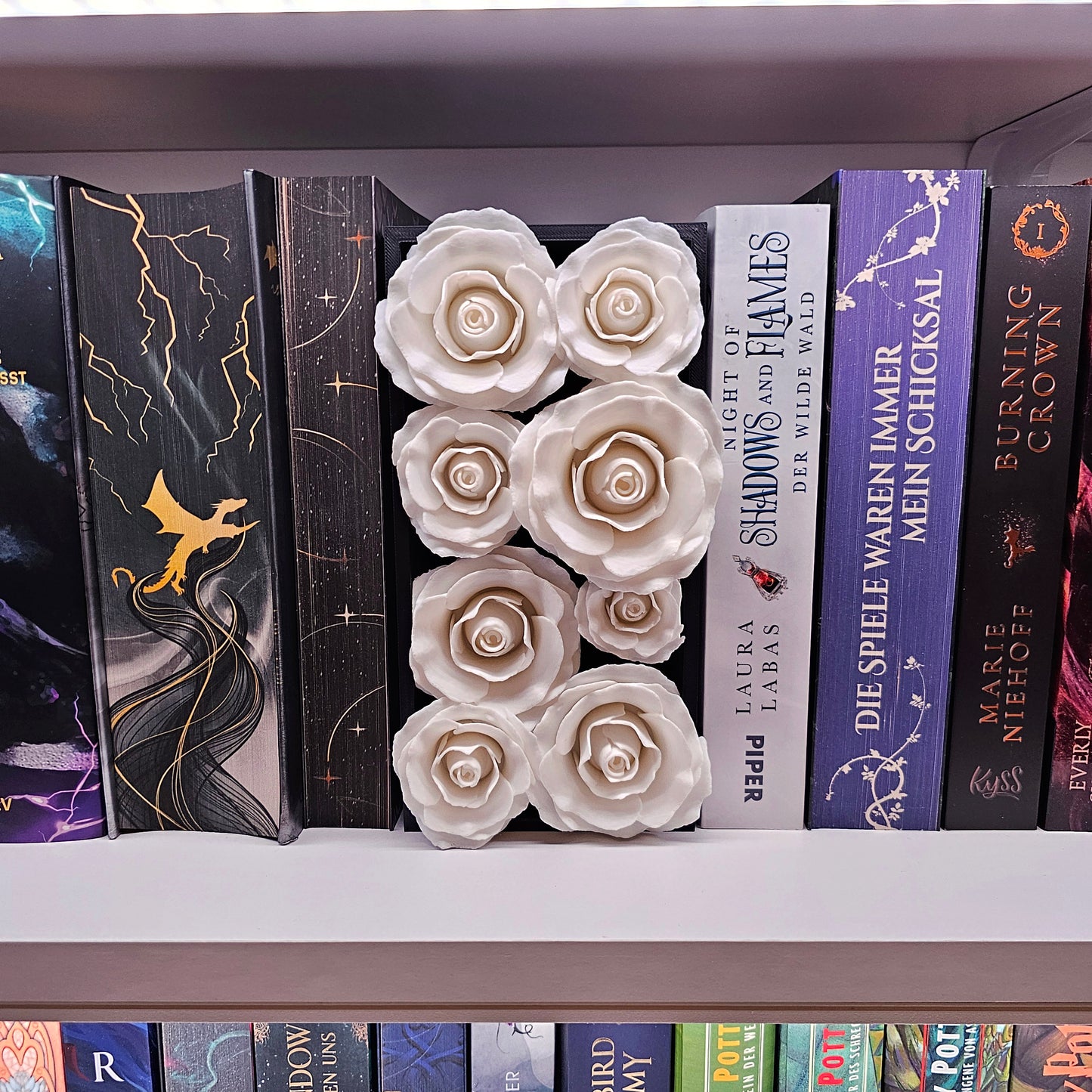 Book Nook Roses Color Selection | 3D Print | Bookend | Bookshelf Decoration