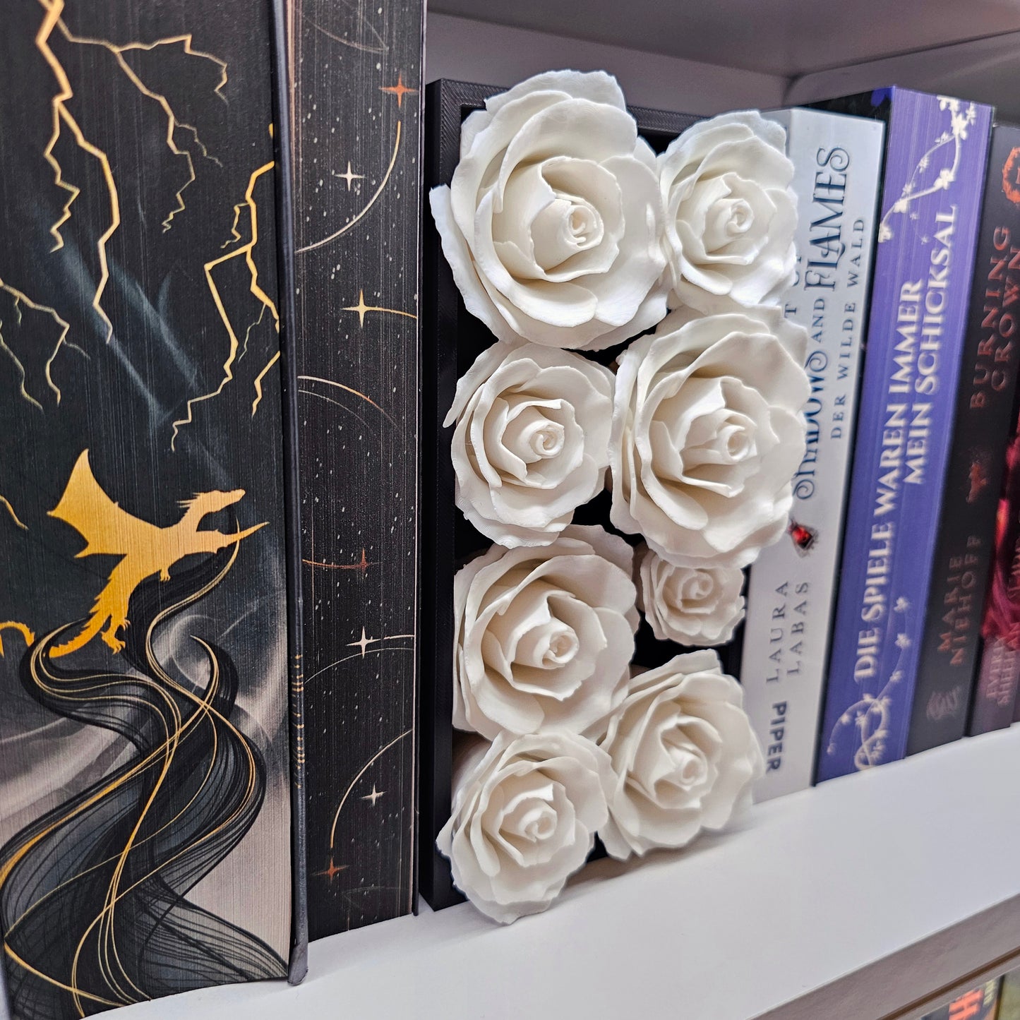 Book Nook Roses Color Selection | 3D Print | Bookend | Bookshelf Decoration