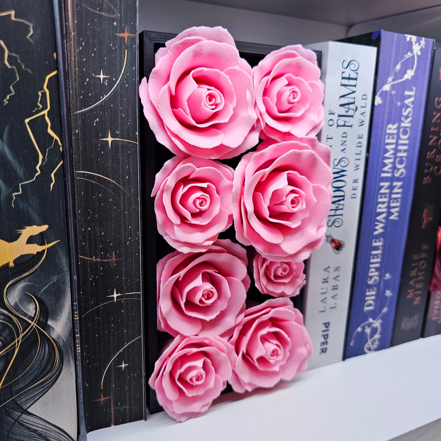 Book Nook Roses Color Selection | 3D Print | Bookend | Bookshelf Decoration