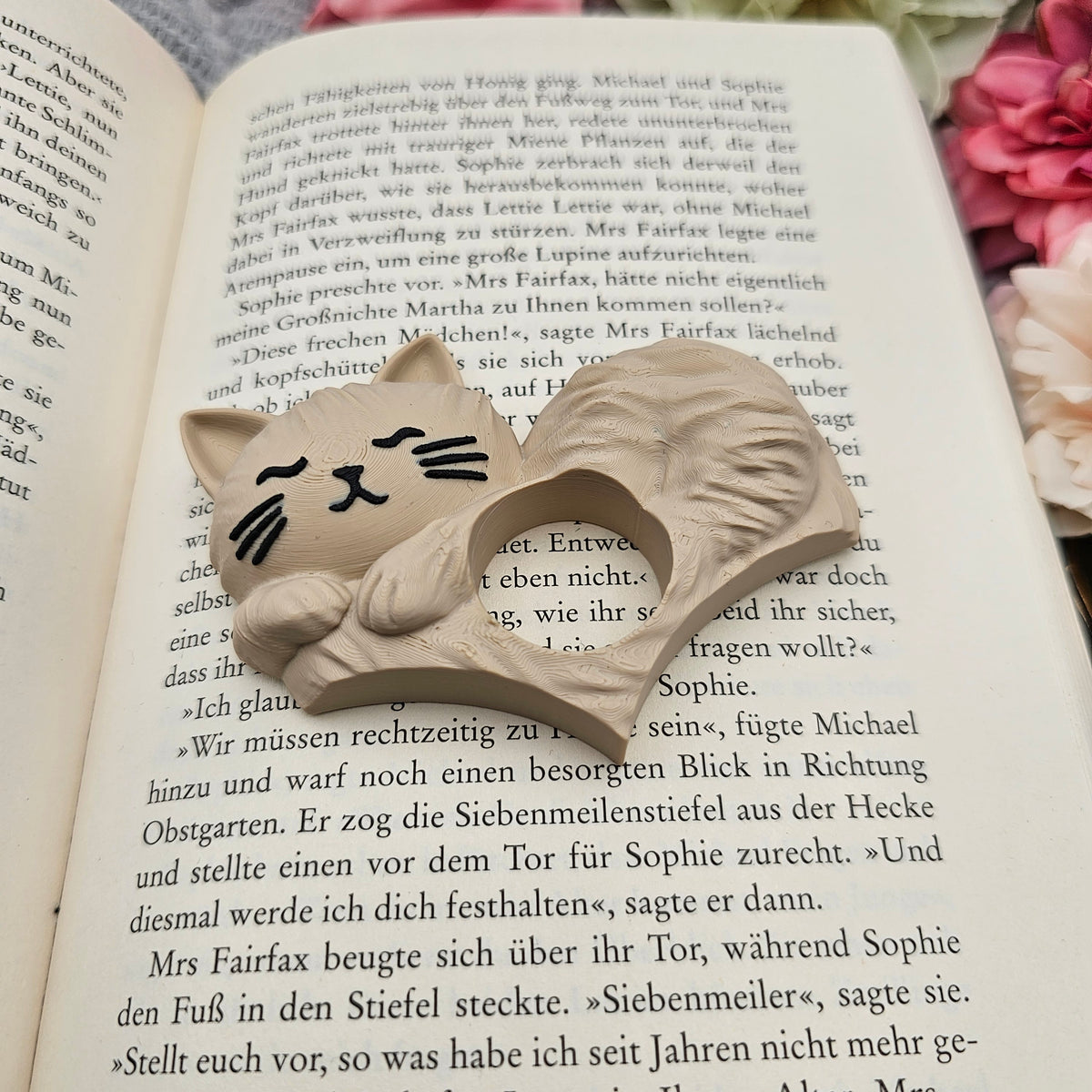 Buchseitenhalter Katze Beige | Bookish Zubehör