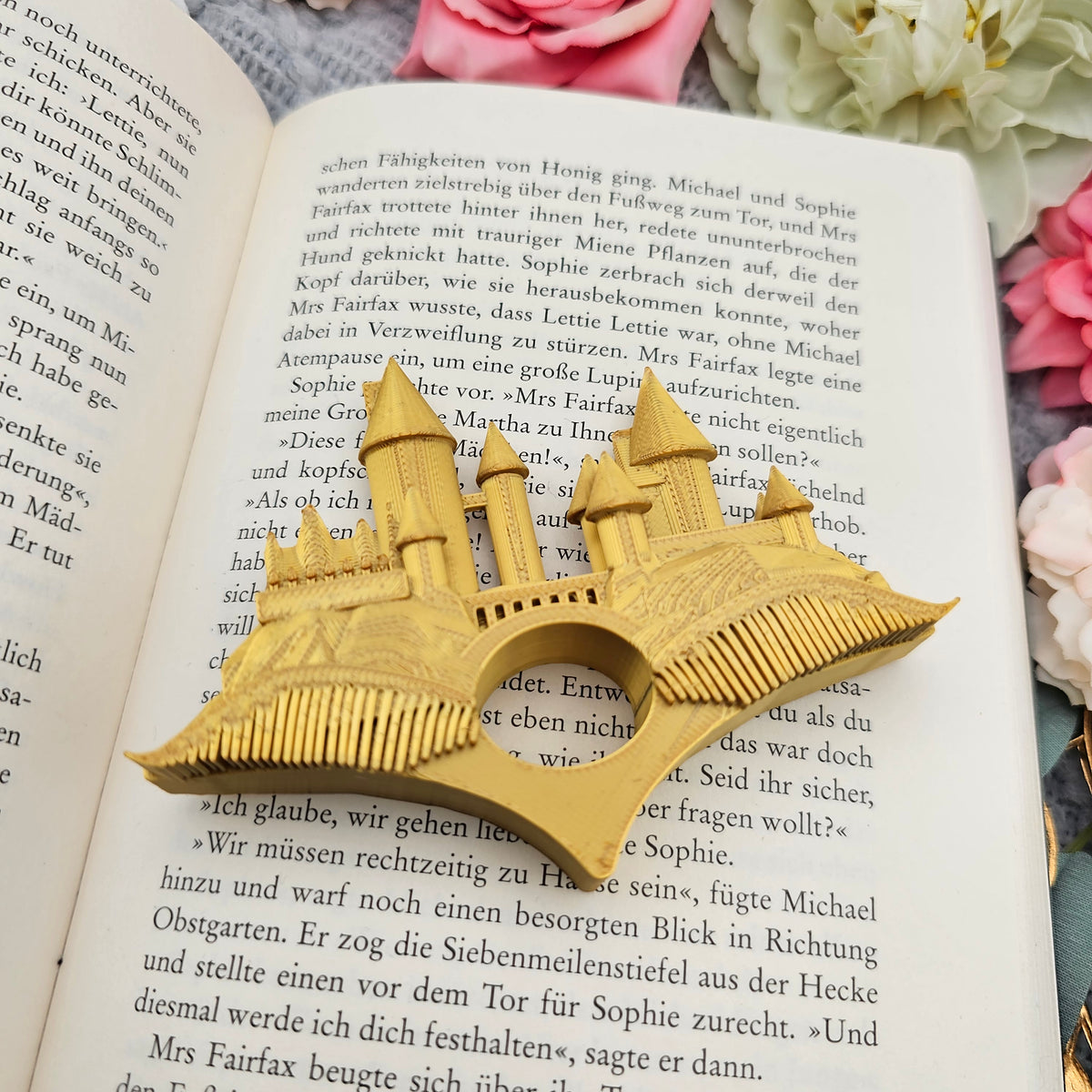 Buchseitenhalter Schloss Gold | Bookish Zubehör