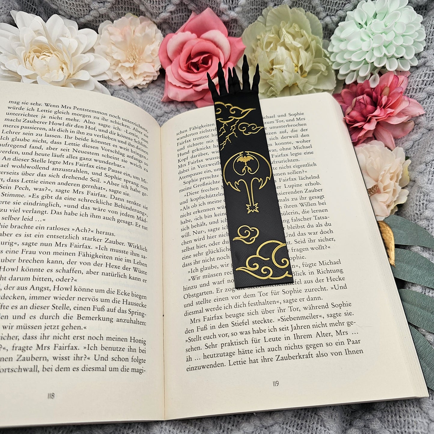 Lesezeichen Drachenklaue schwarz/gold | 3D Druck | Bookmark