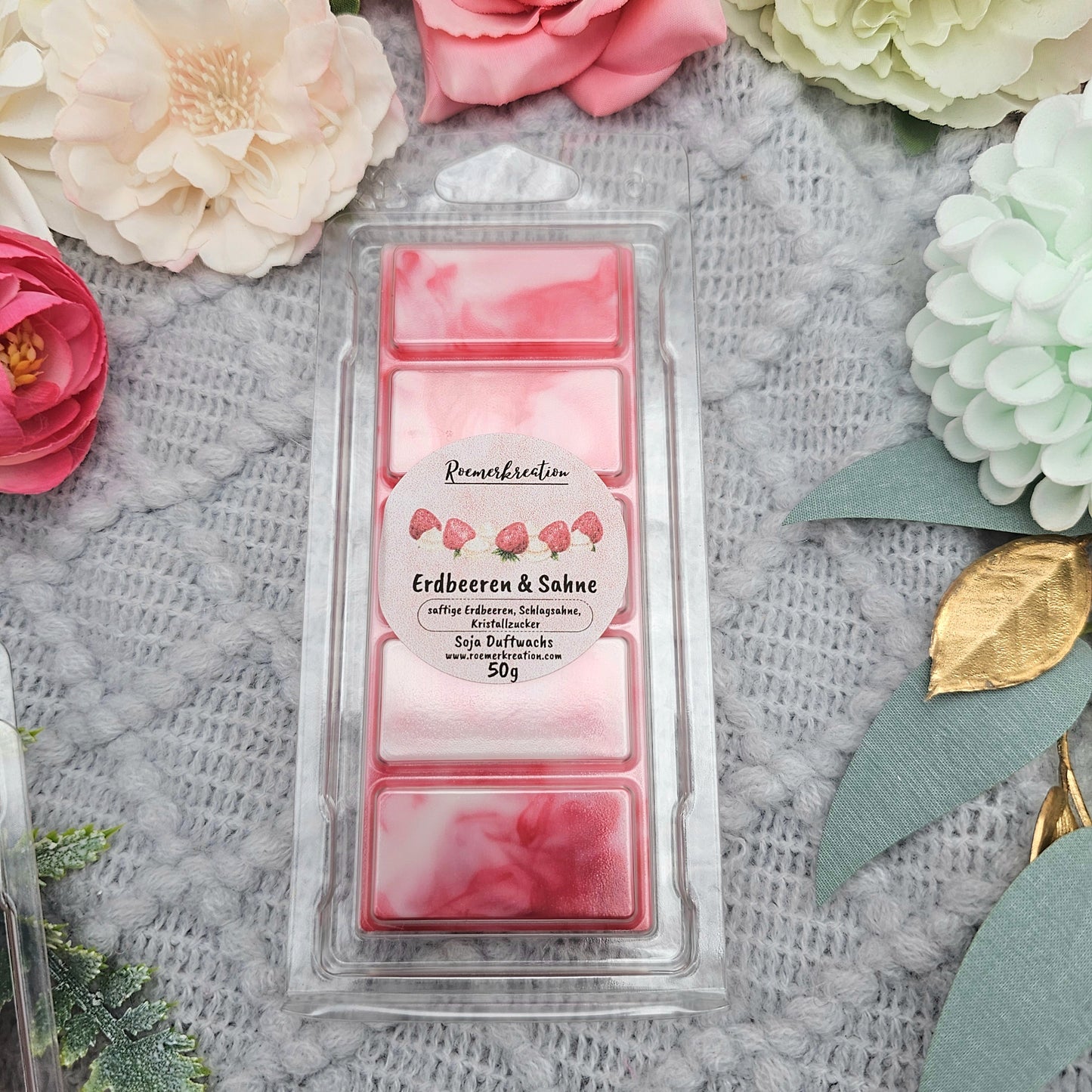 Tafel 50 g | Erdbeeren & Sahne | Duftwachs