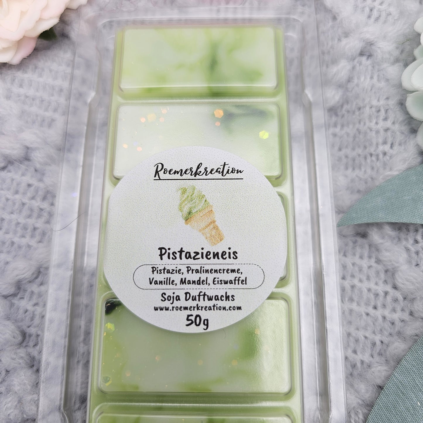 Tafel 50 g | Pistazieneis | Duftwachs