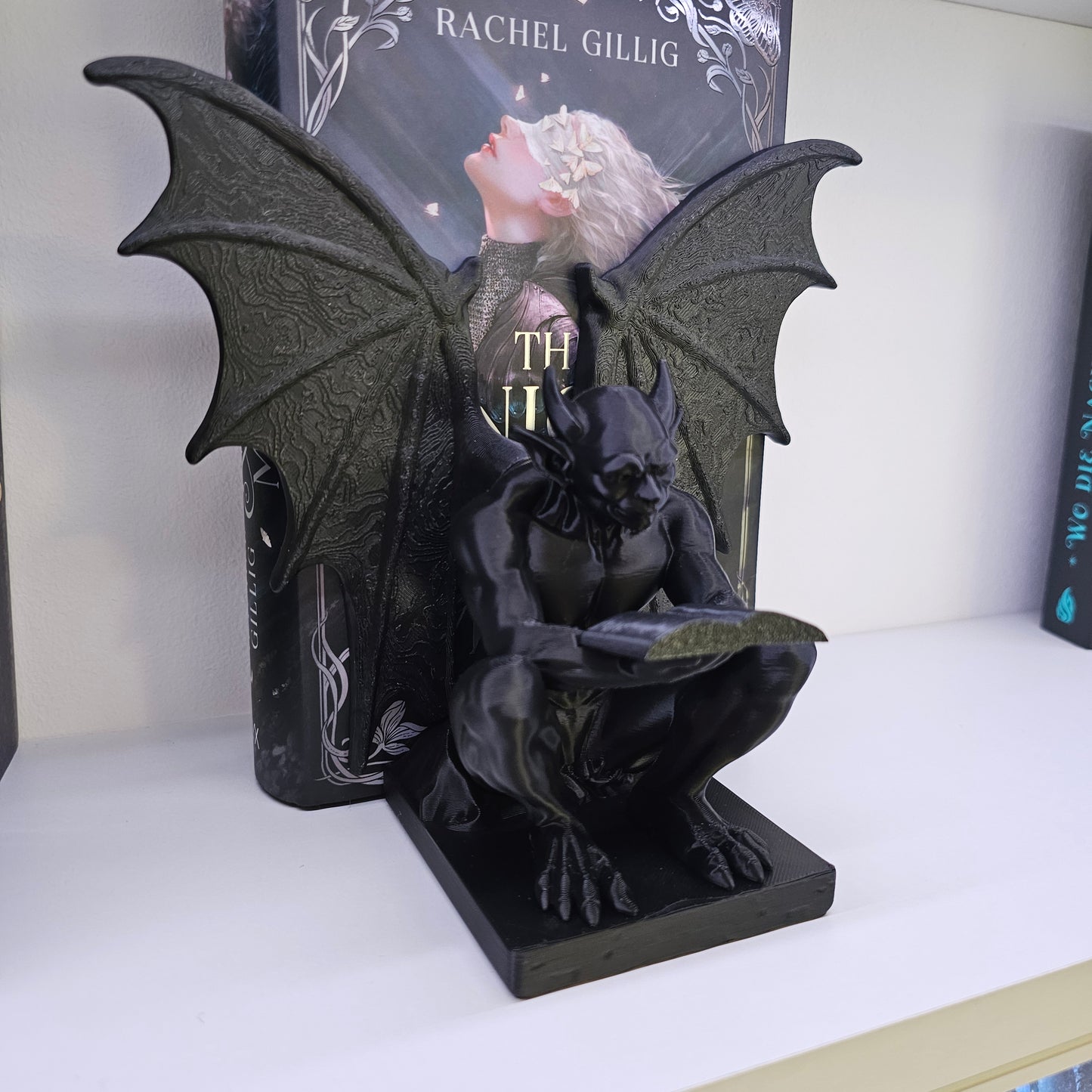 Buchstütze Gargoyle Schwarz | 3D Druck | Buchhalter