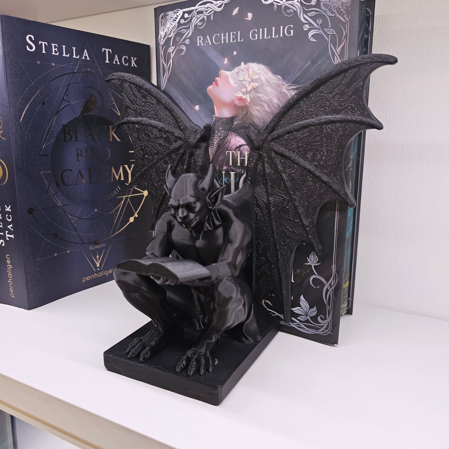 Buchstütze Gargoyle Schwarz | 3D Druck | Buchhalter