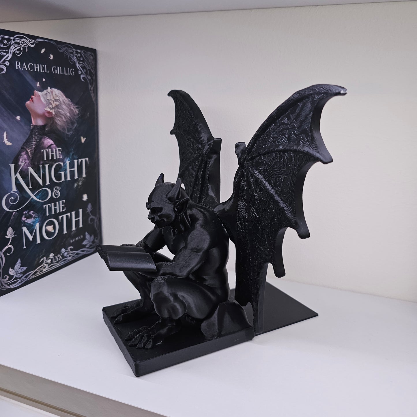 Buchstütze Gargoyle Schwarz | 3D Druck | Buchhalter
