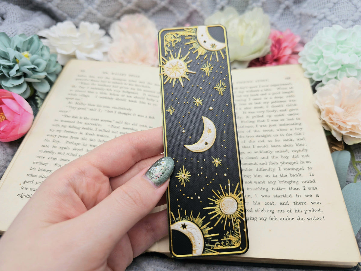 Lesezeichen Celestial Dreams Schwarz Weiß Gold | verschiedene Varianten
