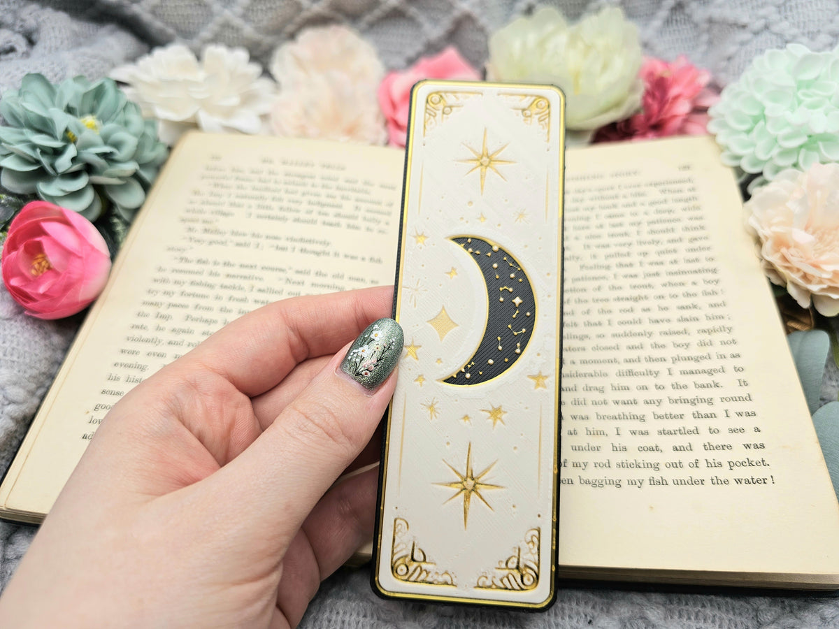 Lesezeichen Celestial Dreams Schwarz Weiß Gold | verschiedene Varianten