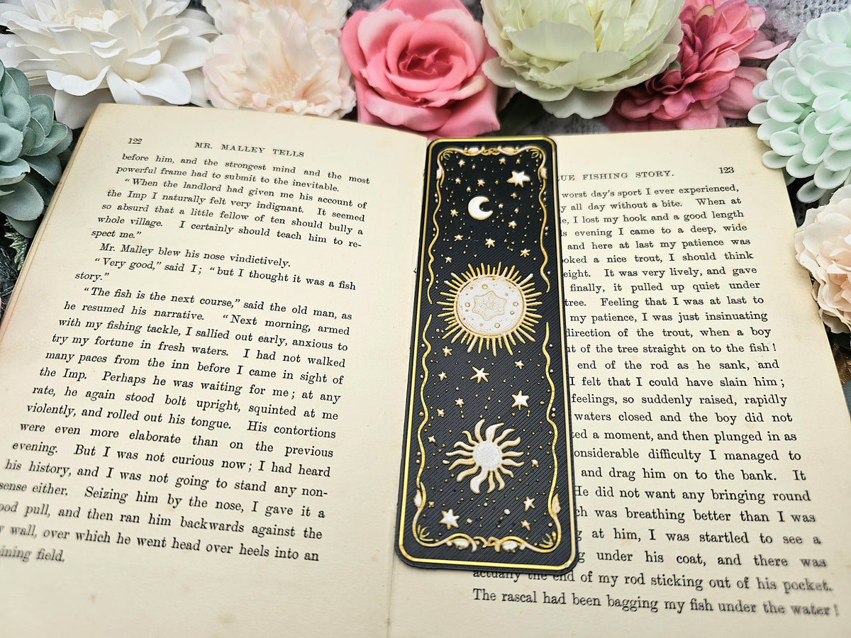 Lesezeichen Celestial Dreams Schwarz Weiß Gold | verschiedene Varianten