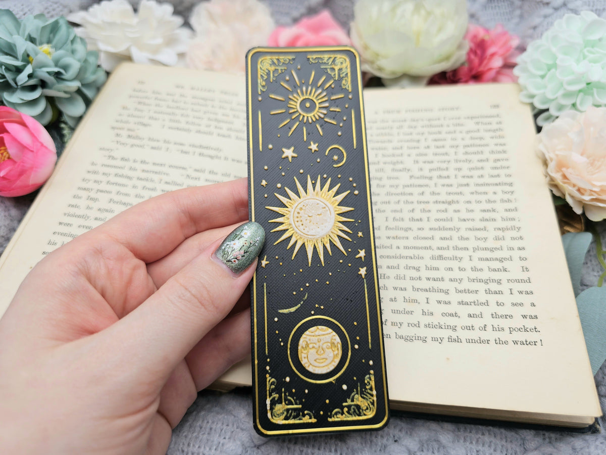 Lesezeichen Celestial Dreams Schwarz Weiß Gold | verschiedene Varianten