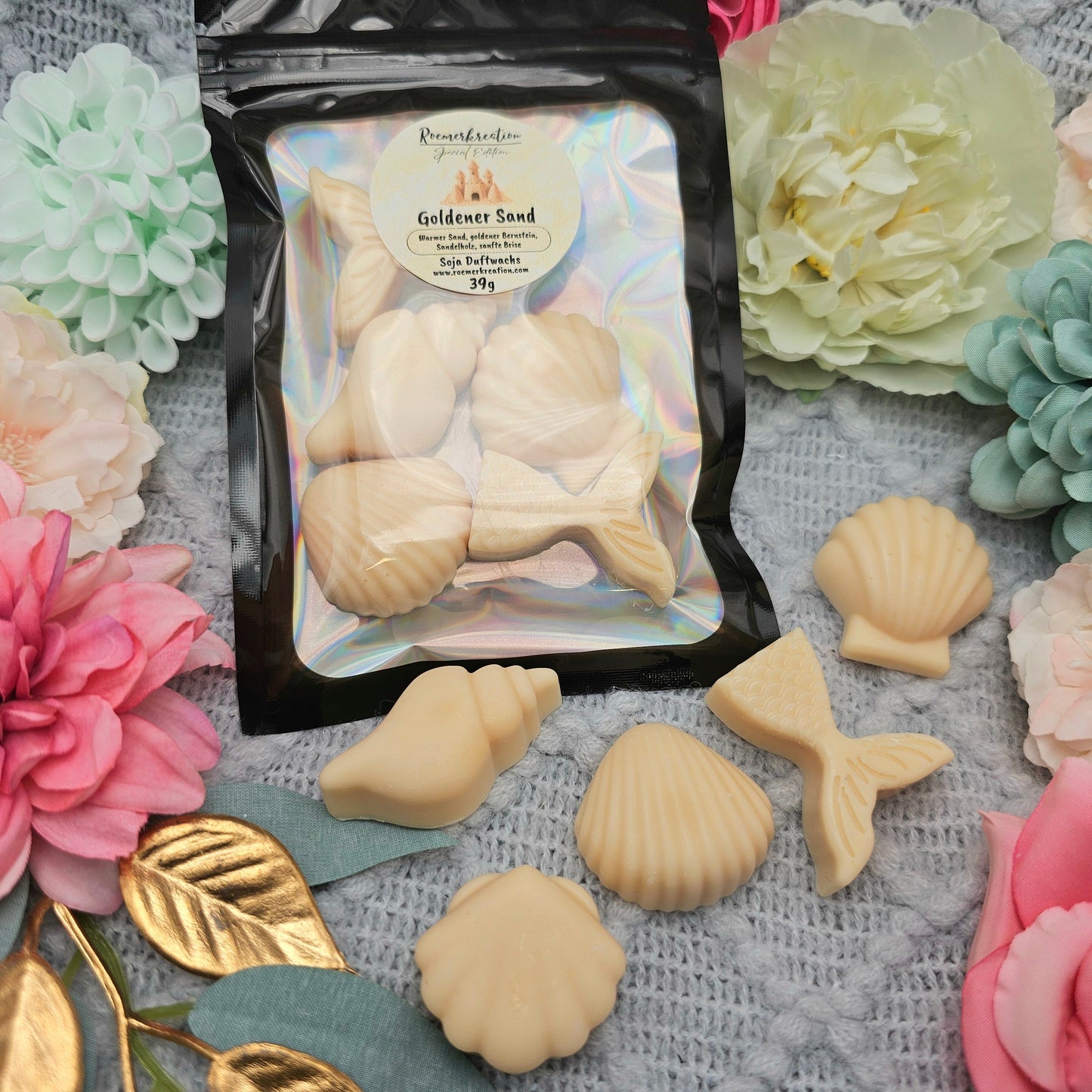 Muschelmix 39 g | Goldener Sand | Duftwachs