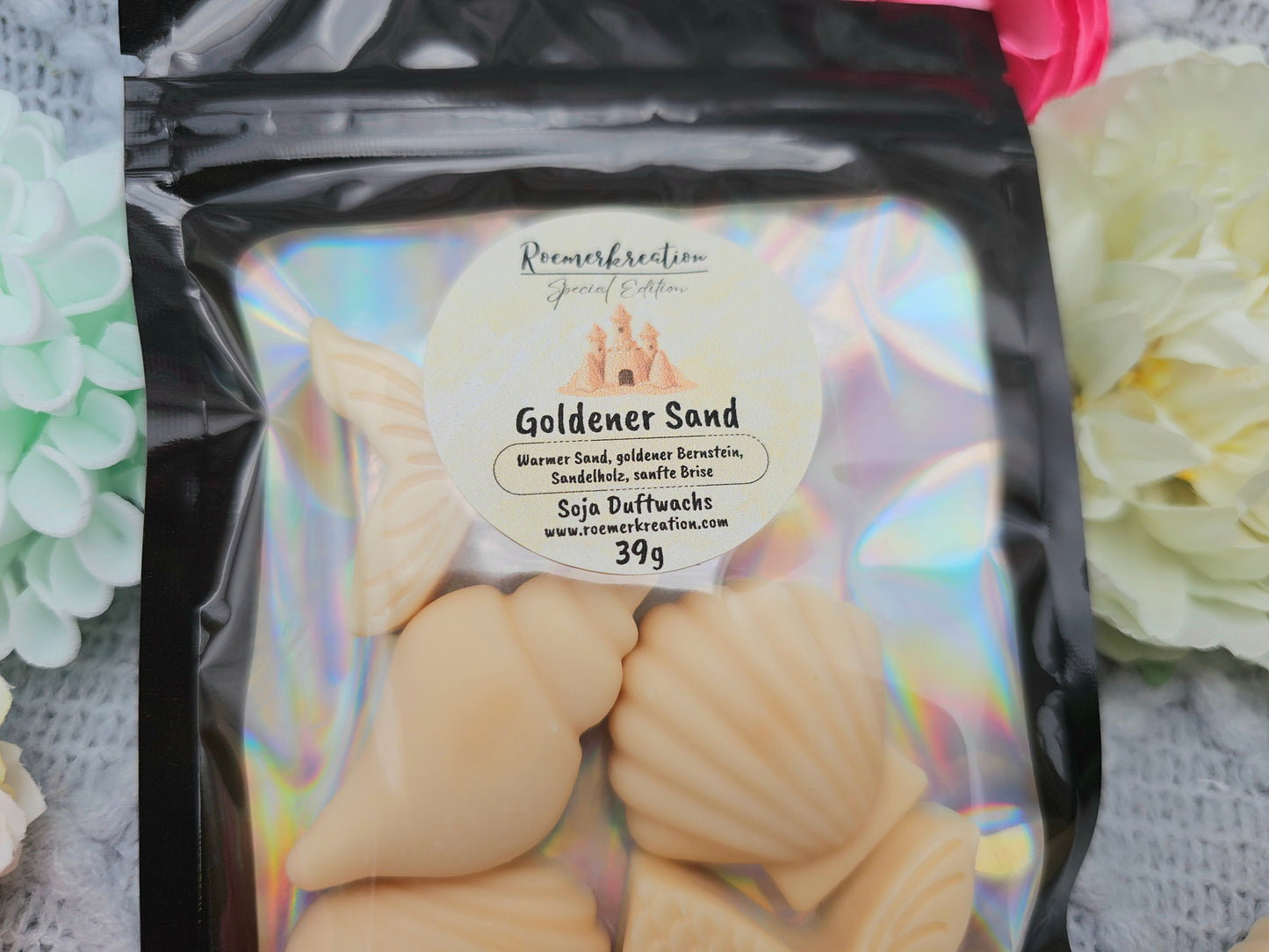 Muschelmix 39 g | Goldener Sand | Duftwachs