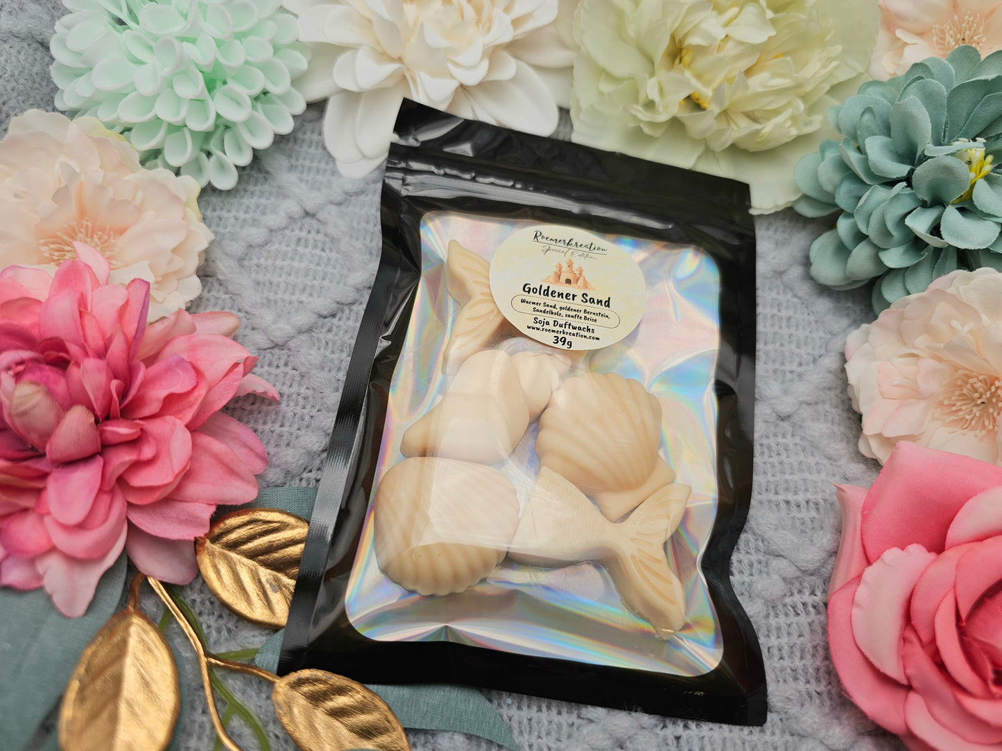 Muschelmix 39 g | Goldener Sand | Duftwachs