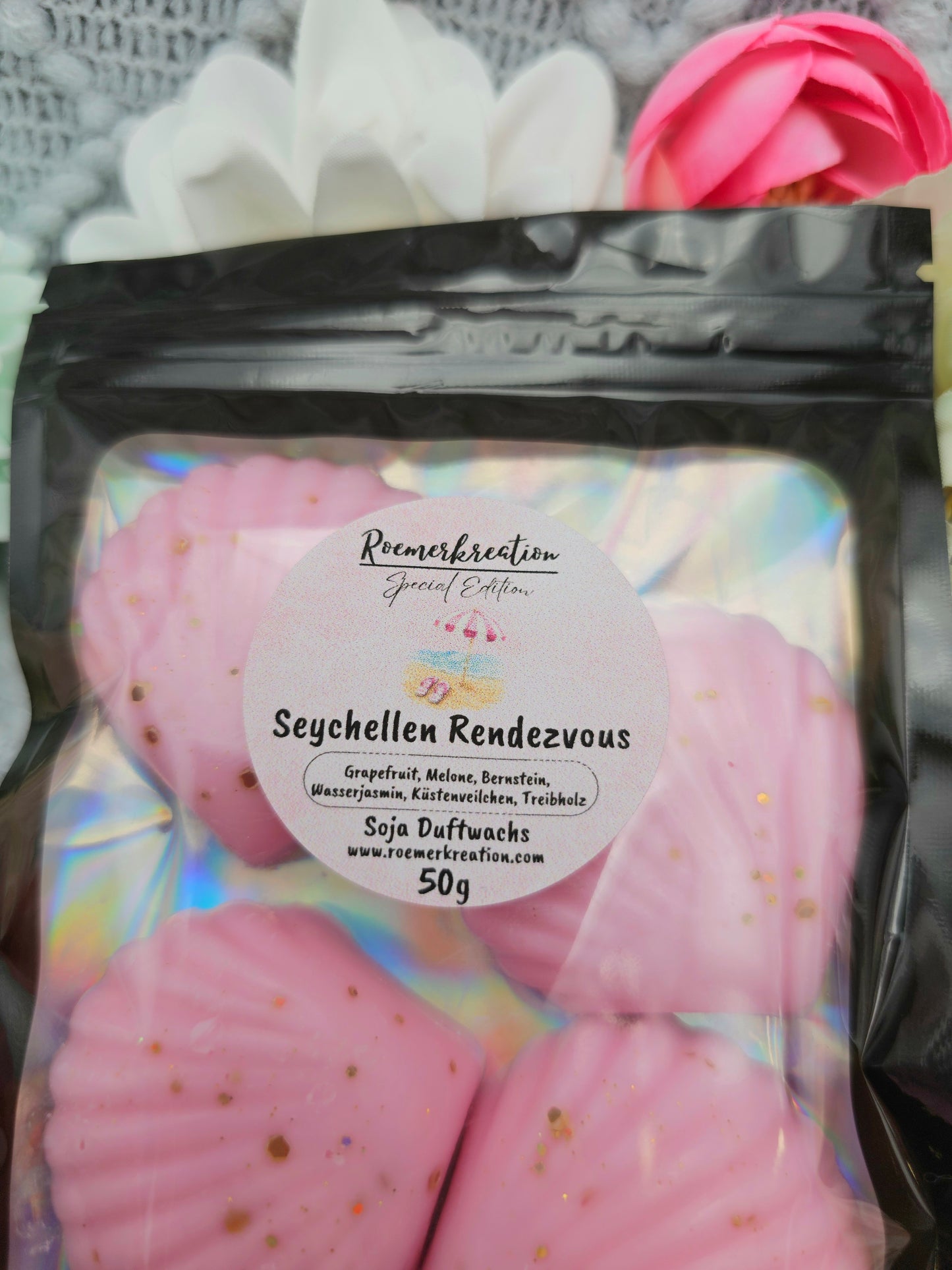 Muscheln 50 g | Seychellen Rendezvous | Duftwachs