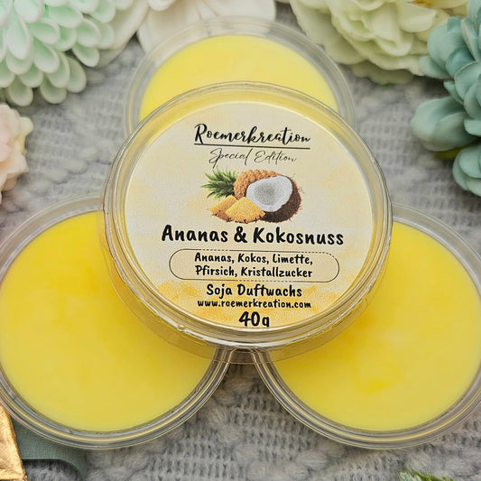 Schale 40 g | Ananas & Kokosnuss | Duftwachs