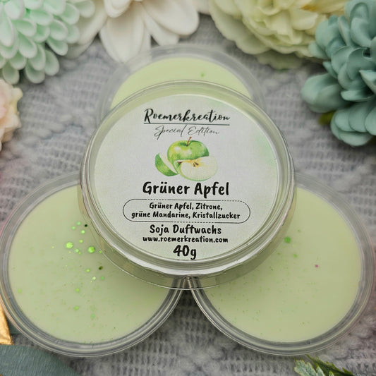Schale 40 g | Grüner Apfel | Duftwachs