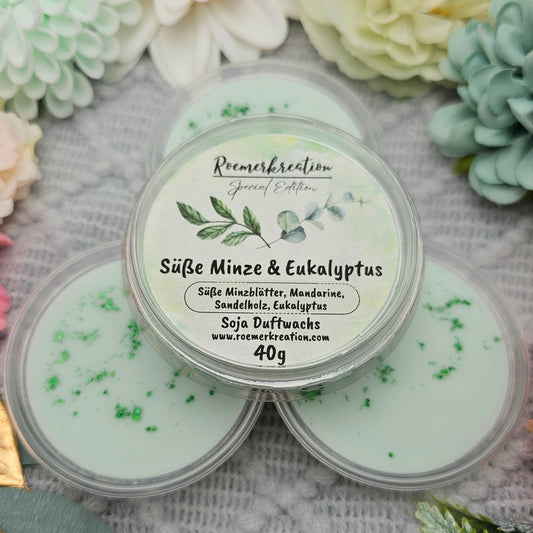 Schale 40 g | Süße Minze & Eukalyptus | Duftwachs