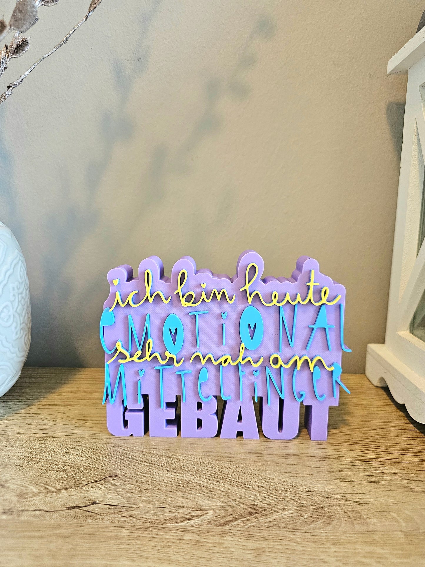 Lettering Display | Today I'm emotionally very close to giving the middle finger | Customizable | 3D Print