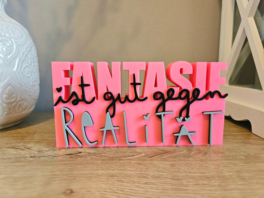 Lettering Display | Imagination Is a Good Antidote to Reality | Customizable | 3D Print