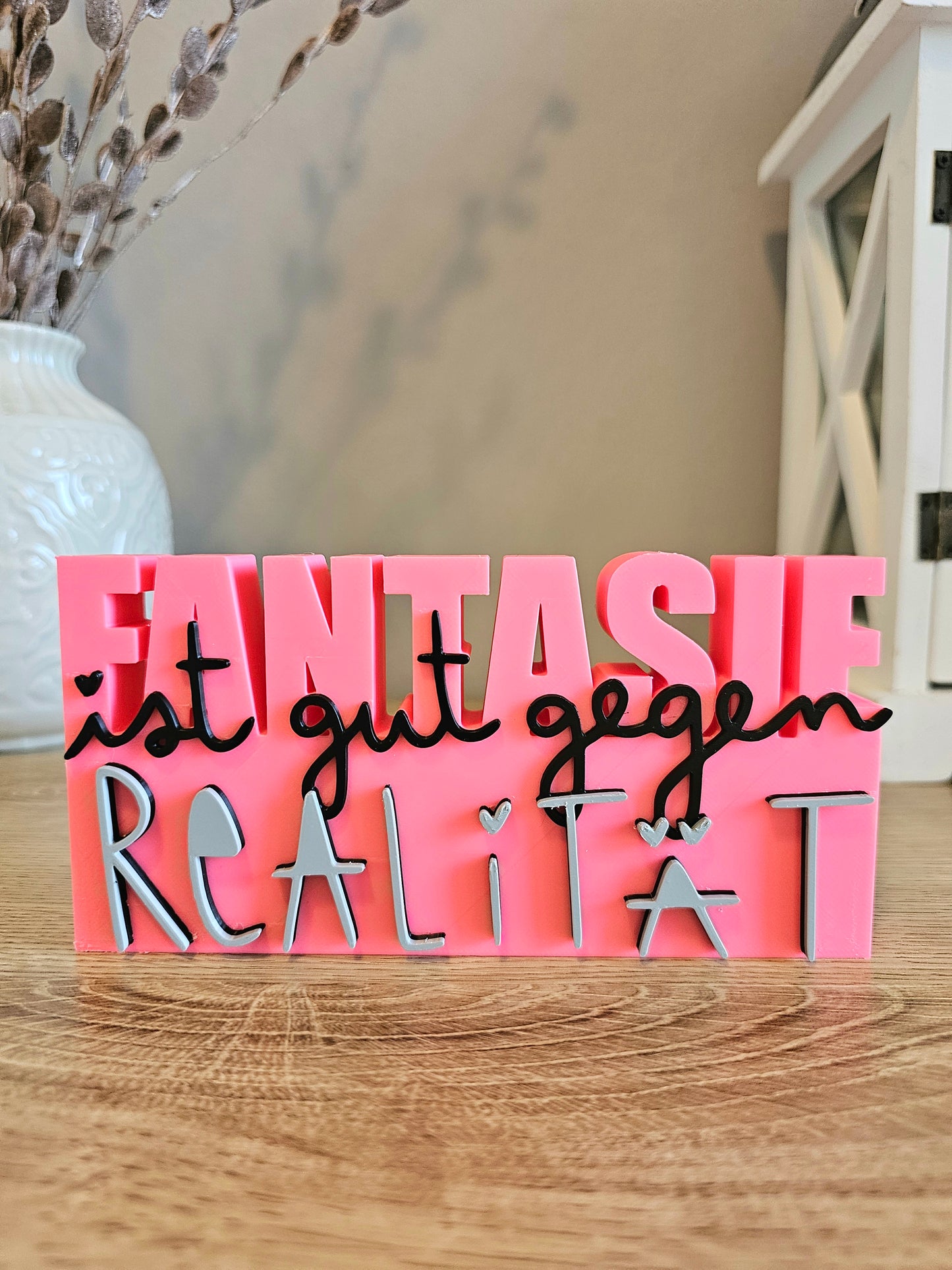 Lettering Display | Imagination Is a Good Antidote to Reality | Customizable | 3D Print