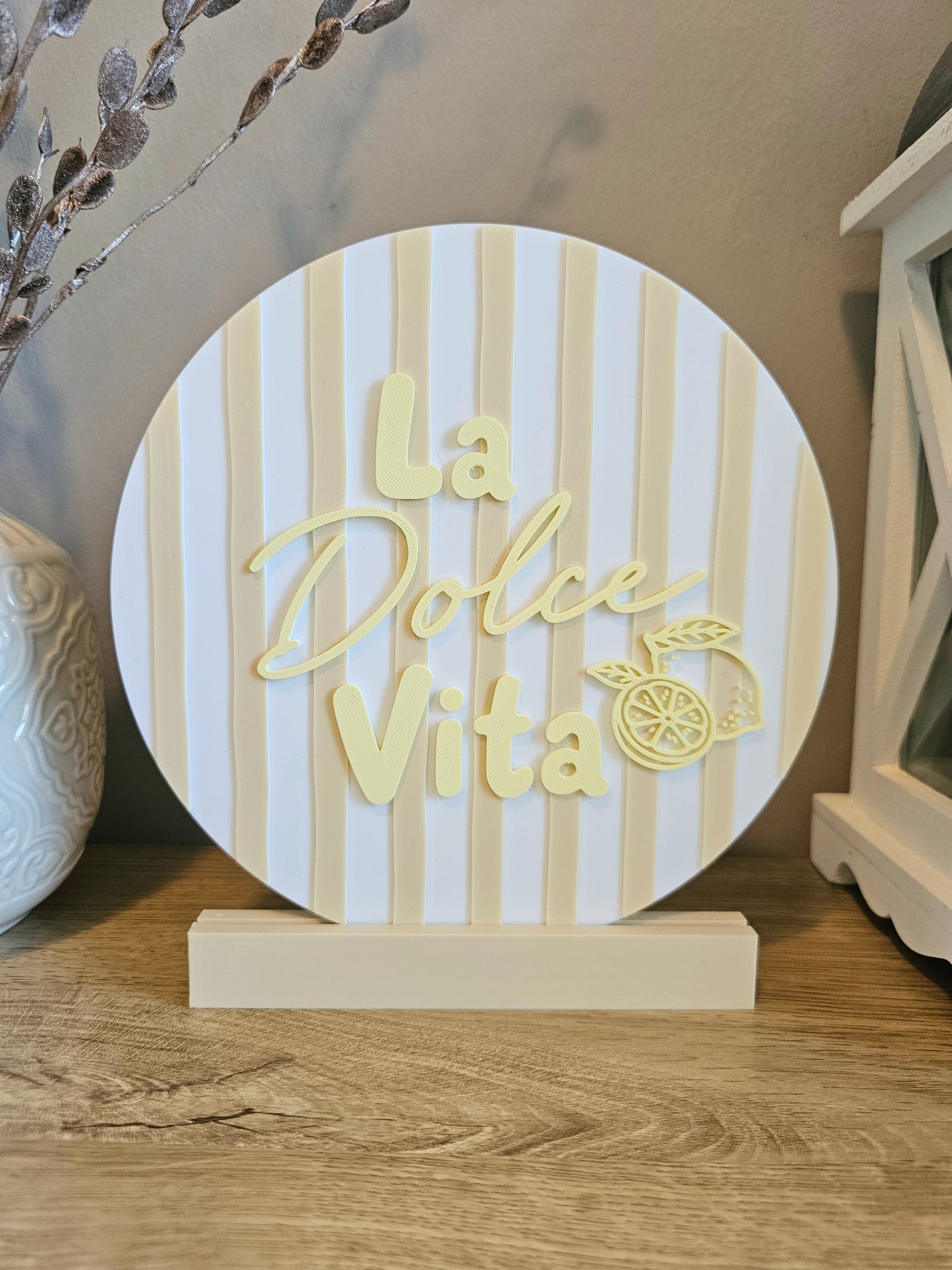 Statement Sign Stand | La Dolce Vita | Customizable | 3D Print