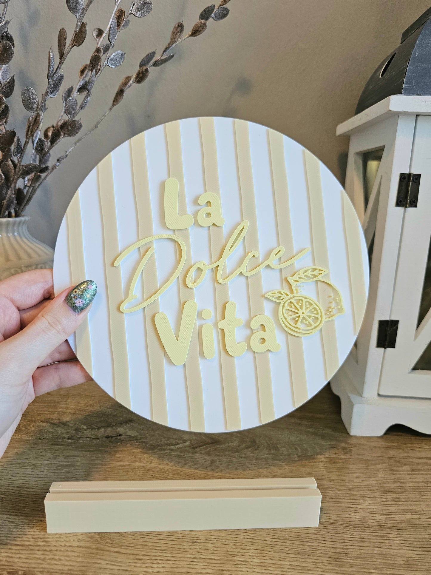 Statement Sign Stand | La Dolce Vita | Customizable | 3D Print