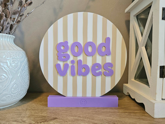 Statement Schild Aufsteller | Good Vibes | Personalisierbar | 3D Druck