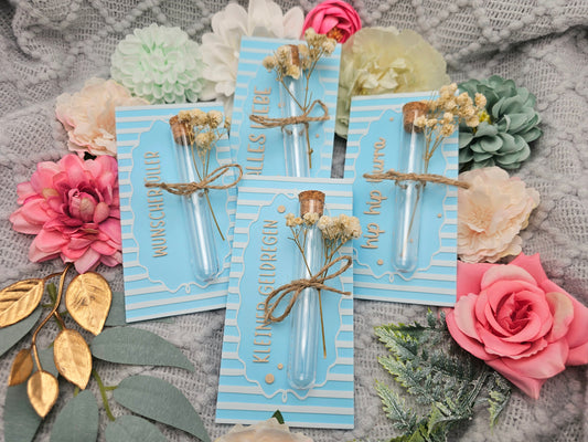 Wish Fulfiller Card with Test Tube | Blue | Choice of Design | 3D Print