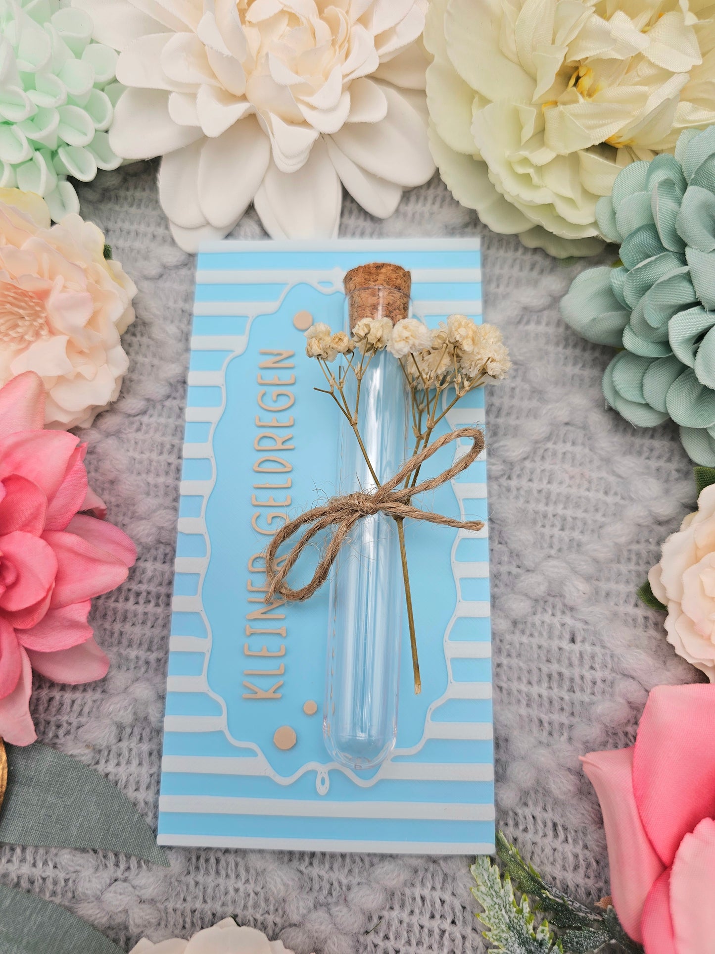 Wish Fulfiller Card with Test Tube | Blue | Choice of Design | 3D Print