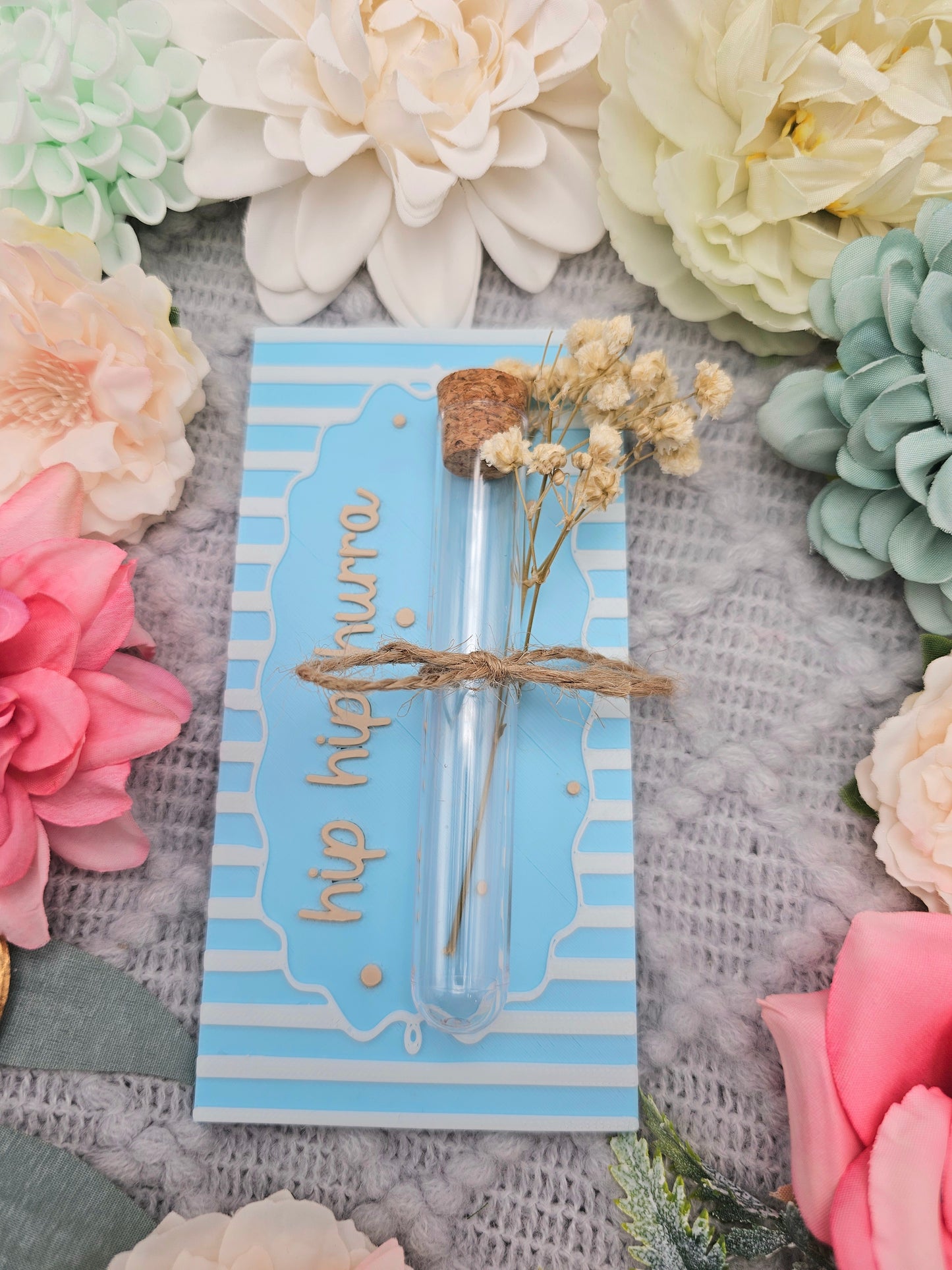 Wish Fulfiller Card with Test Tube | Blue | Choice of Design | 3D Print