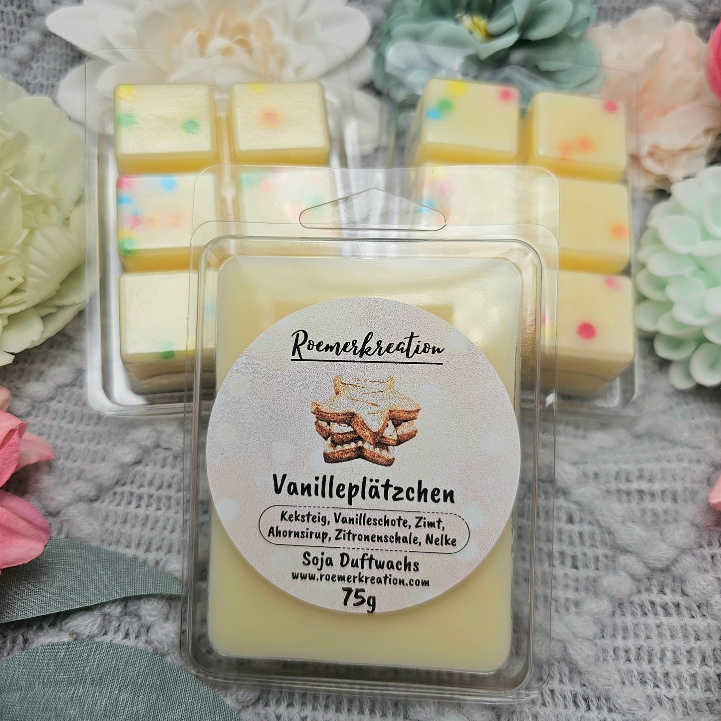 Tafel 75 g | Vanilleplätzchen | Duftwachs
