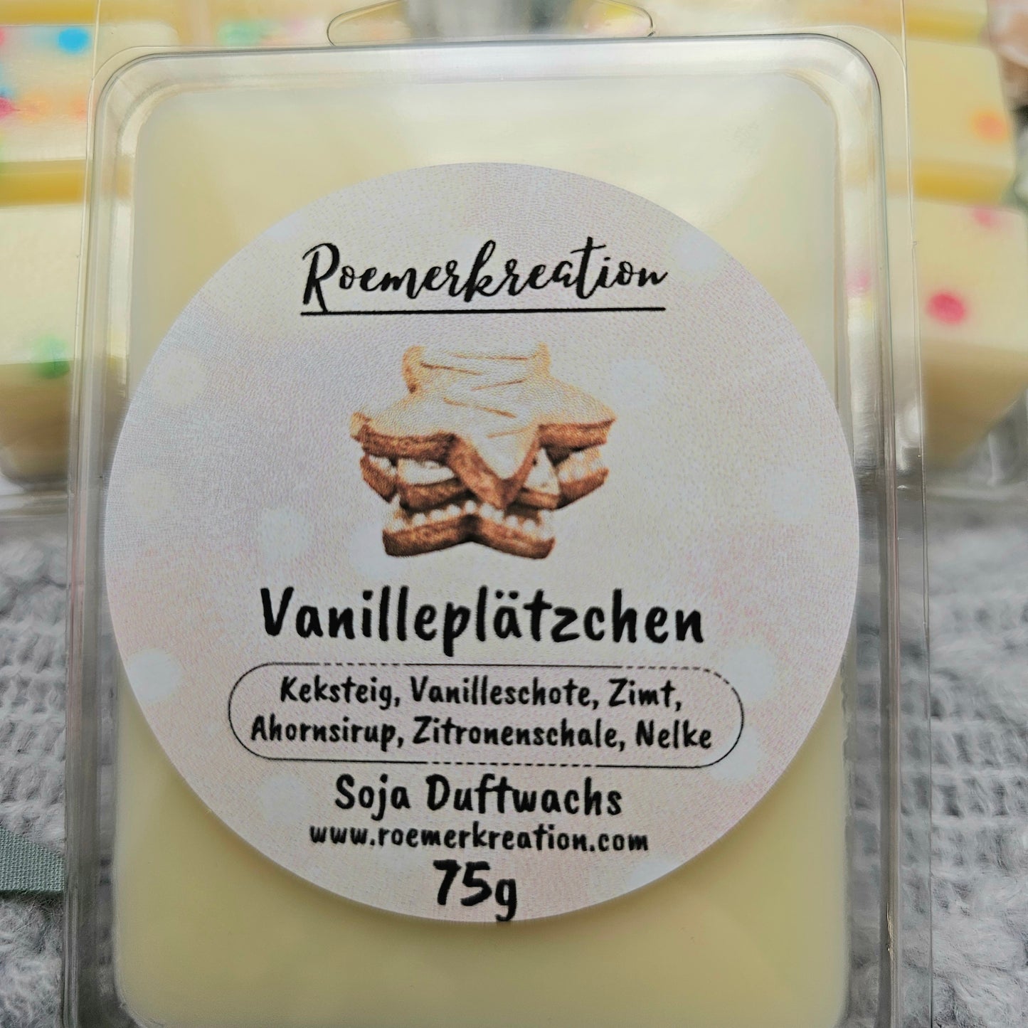 Tafel 75 g | Vanilleplätzchen | Duftwachs