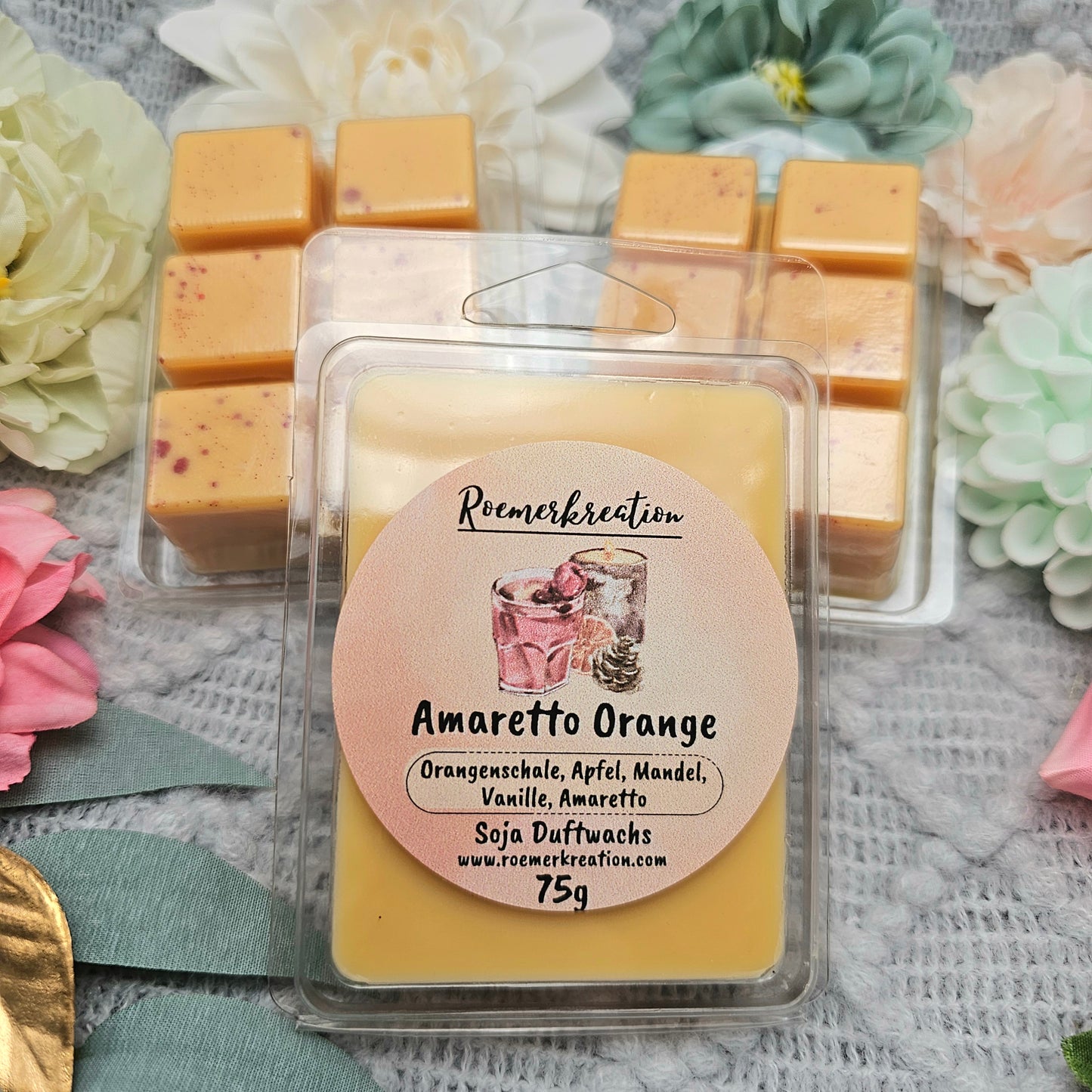 Tafel 75 g | Amaretto Orange | Duftwachs