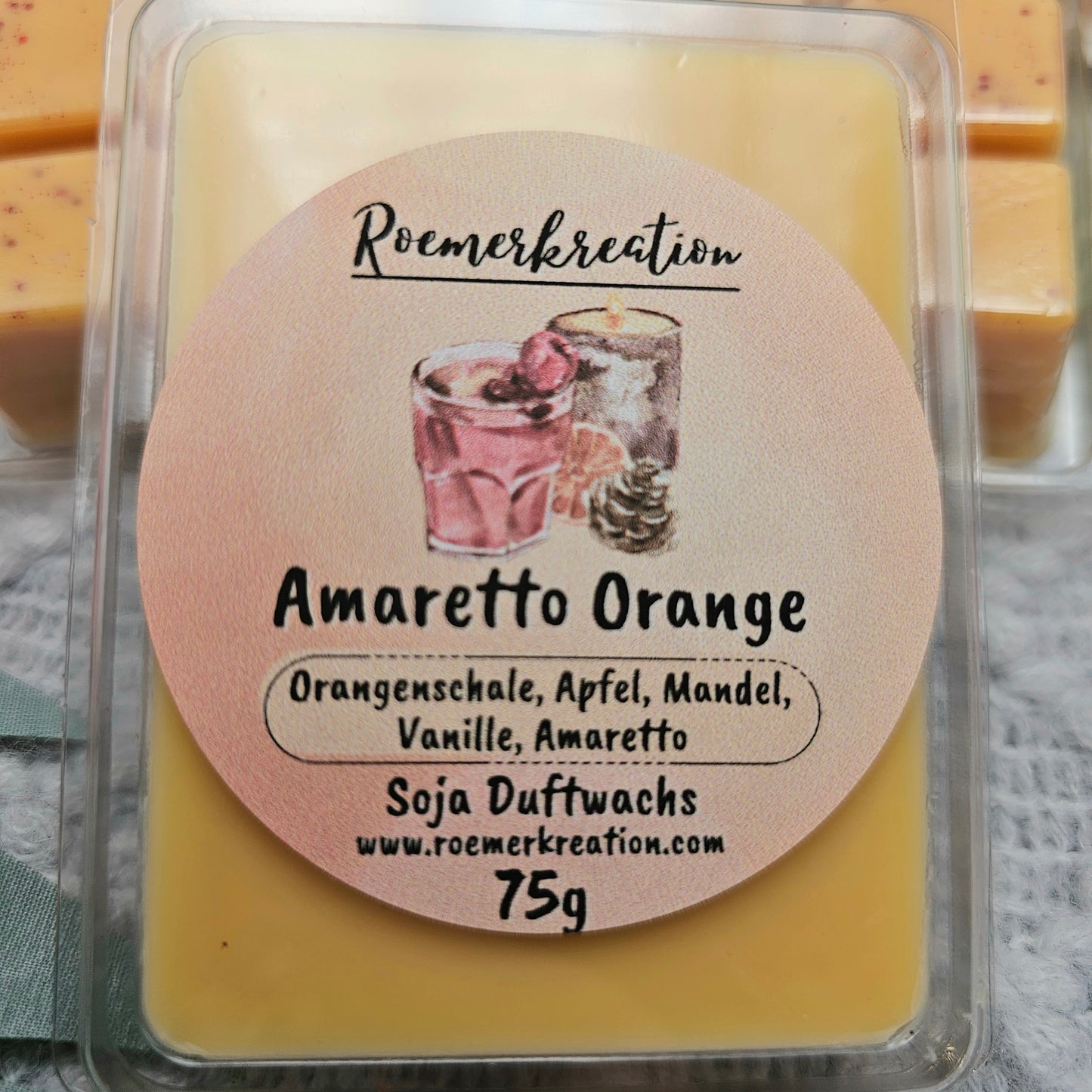 Tafel 75 g | Amaretto Orange | Duftwachs