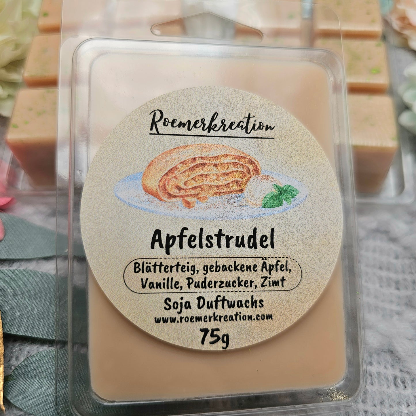 Tafel 75 g | Apfelstrudel | Duftwachs