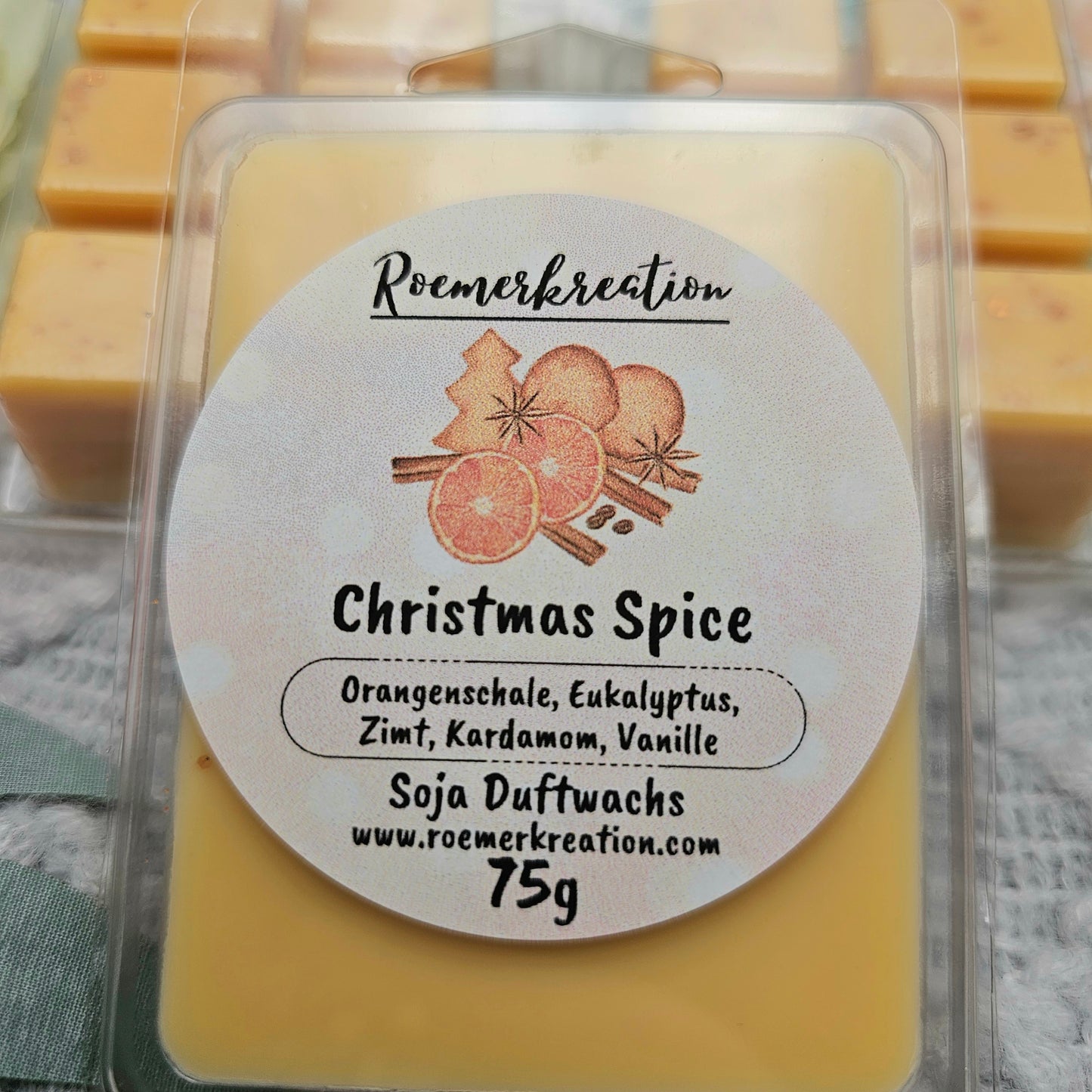 Tafel 75 g | Christmas Spice | Duftwachs