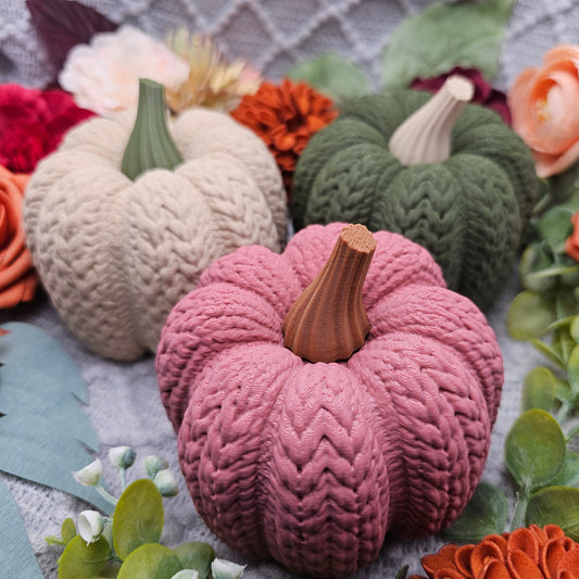 Knitted Pumpkin Large | Color Selection | 3D Print