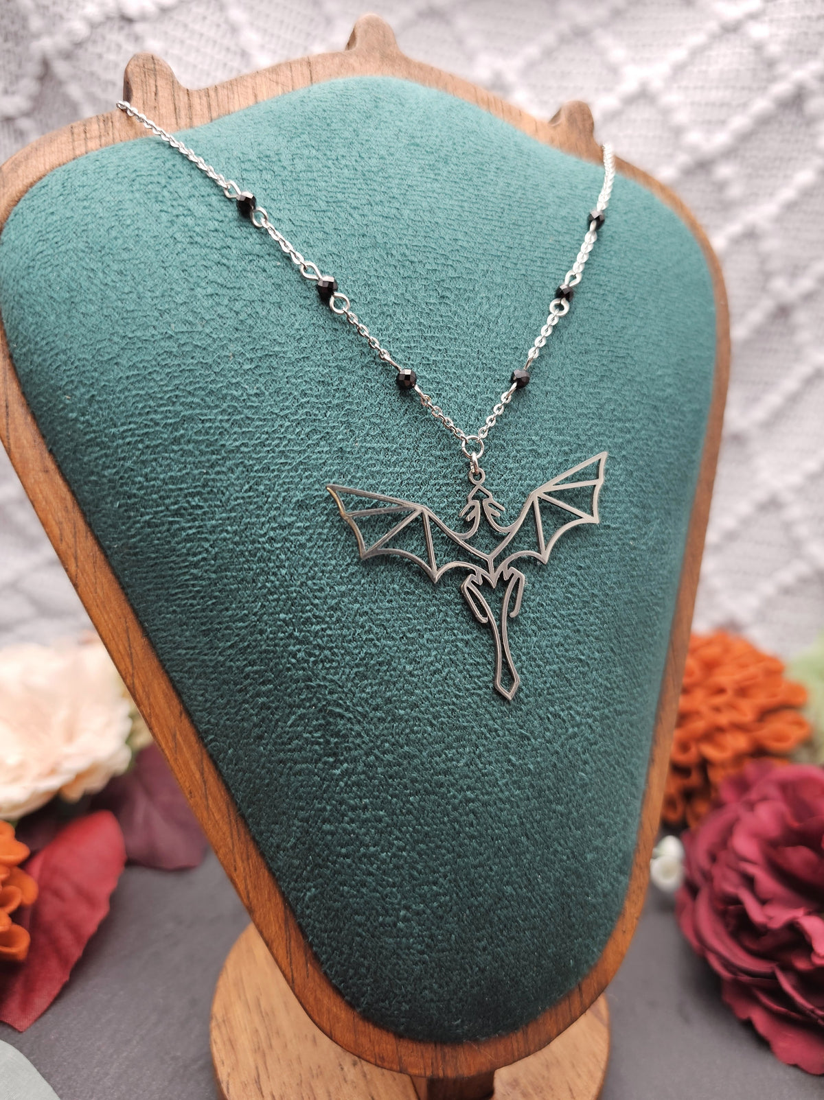 Halskette Drache | Spinell | Edelstahl