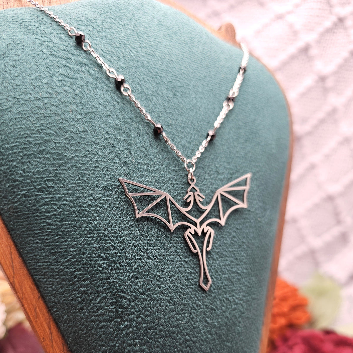 Halskette Drache | Spinell | Edelstahl