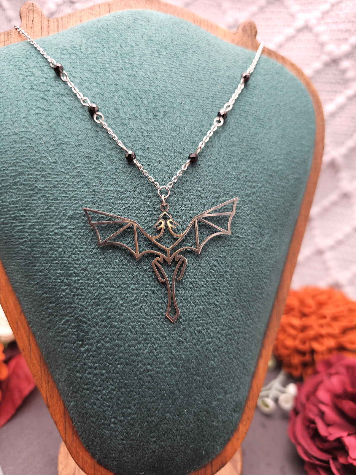 Halskette Drache | Spinell | Edelstahl