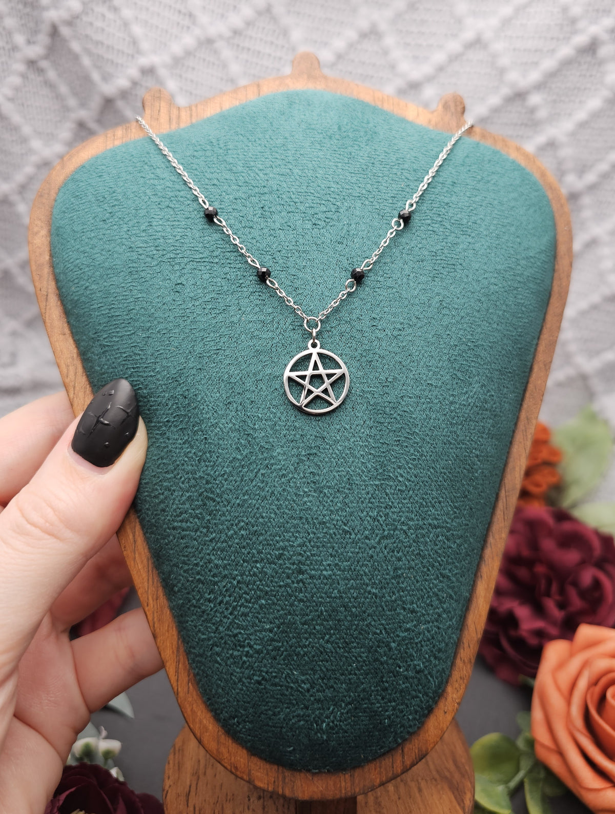 Halskette Pentagramm | Spinell | Edelstahl