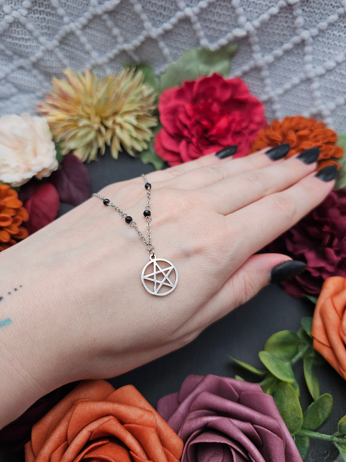 Halskette Pentagramm | Spinell | Edelstahl