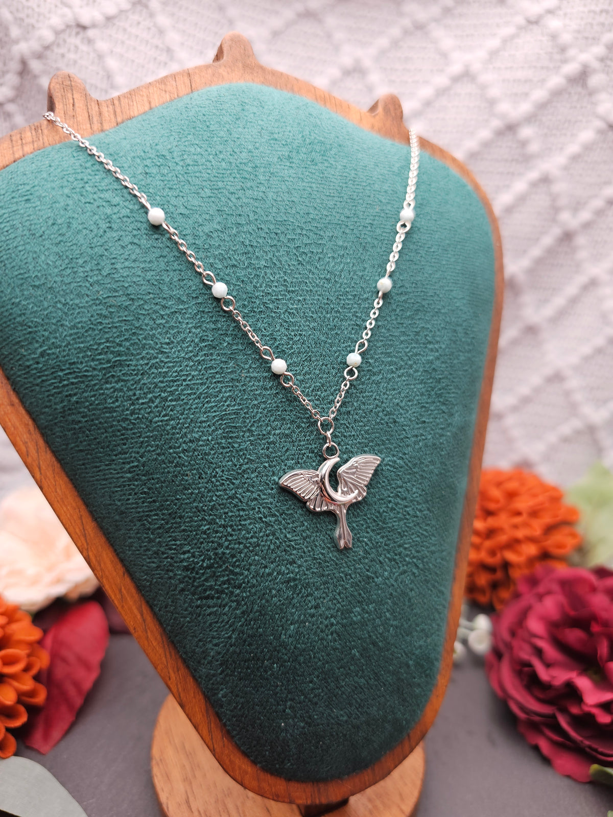 Halskette Mondfalter | Larimar | Edelstahl