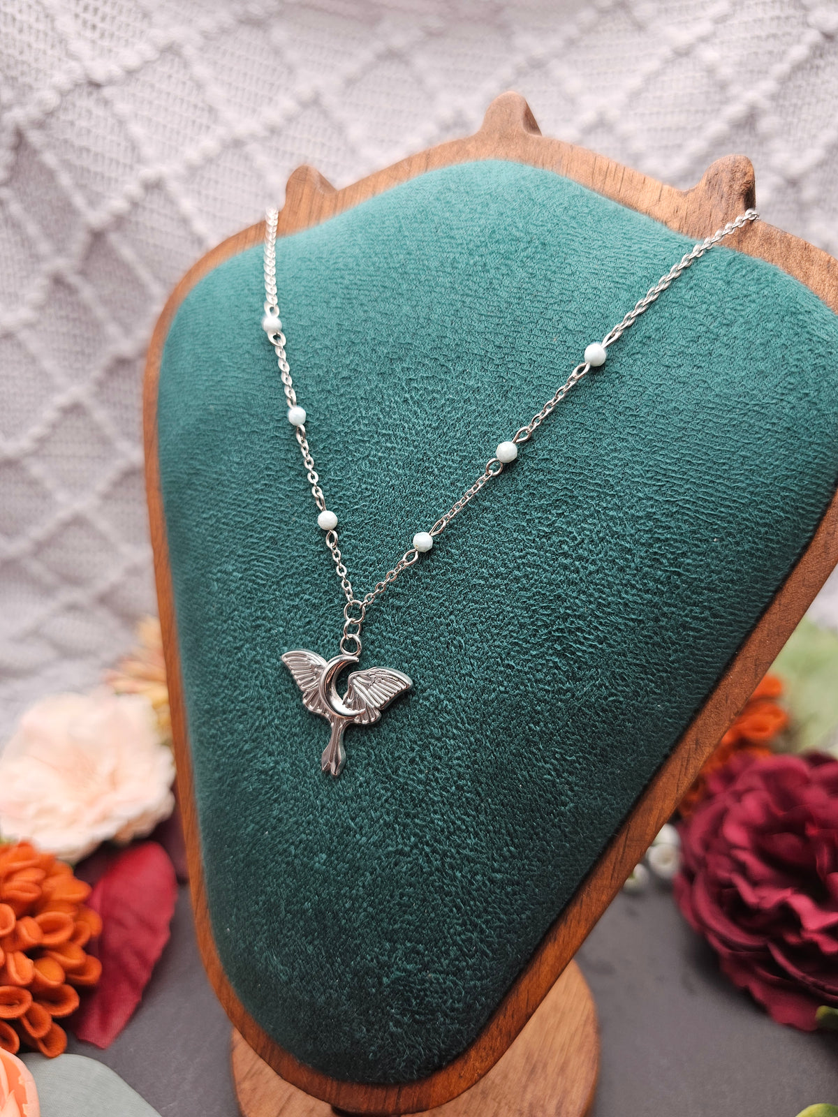 Halskette Mondfalter | Larimar | Edelstahl