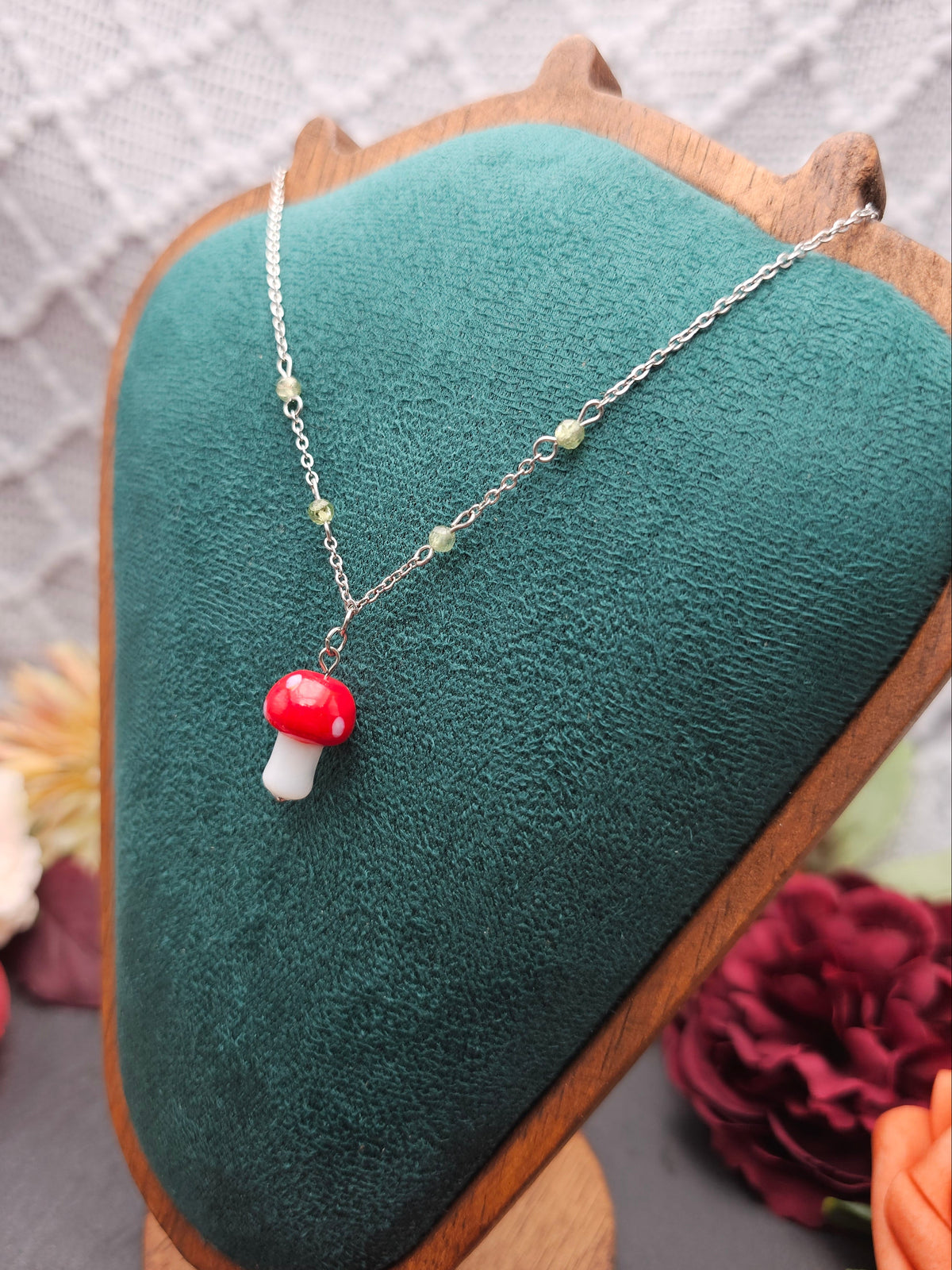 Halskette Fliegenpilz | Peridot | Edelstahl
